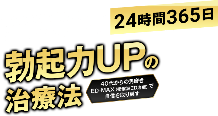 飲み薬に頼らない！いつでもどこでも24時間365日勃起力UPの治療法