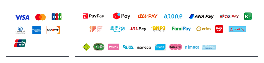 VISA,MASTER,JCB,AMEX,Diners,DISCOVER