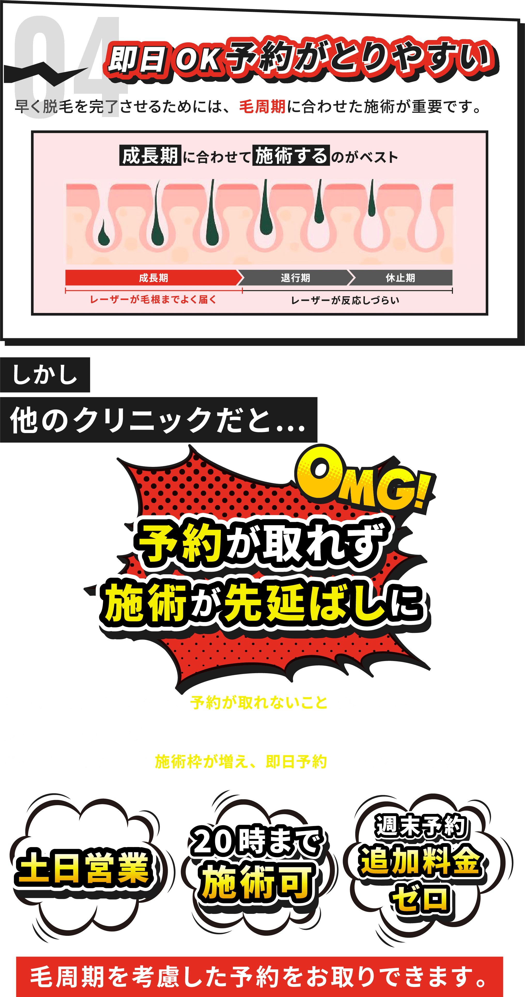 即日OK予約が取りやすい